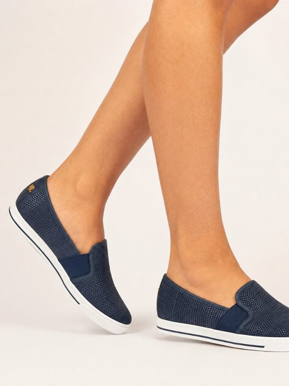 Lauren Ralph Lauren Women's Size 9.5 Blue / Navy Slip-On Flat Loafers Textile
